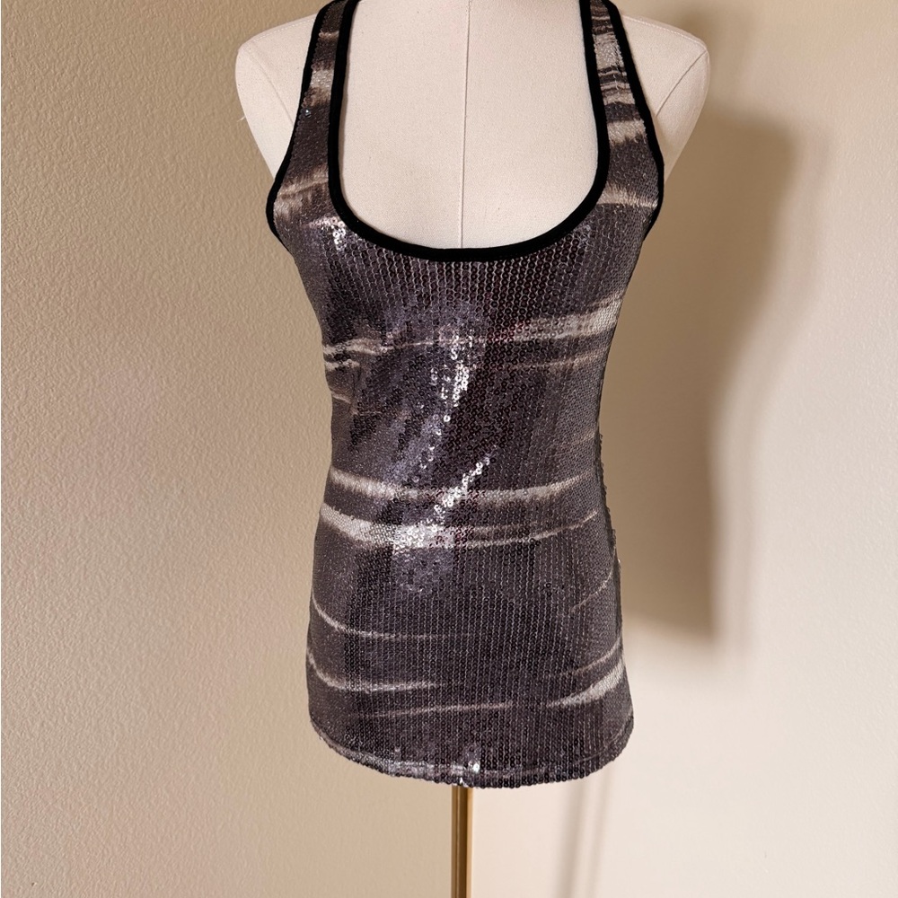 Sequin Black and Gray Women's Top